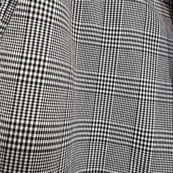 Zara Women's Plaid Trousers Dress Pants Size Small Black White Pull On Cuffs - Picture 10 of 15